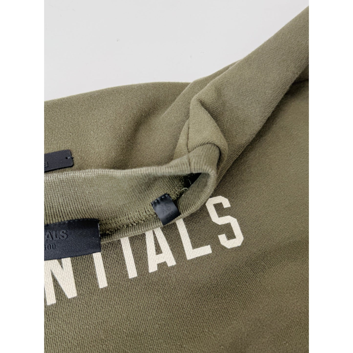 Fear of God Essentials army green crew sweatshirt - size xsmall