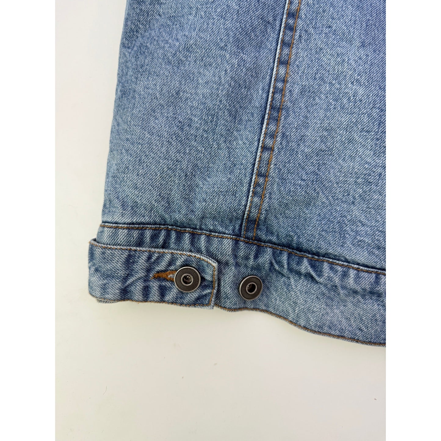 Dravus lightwash oversized sherpa denim jacket - size large