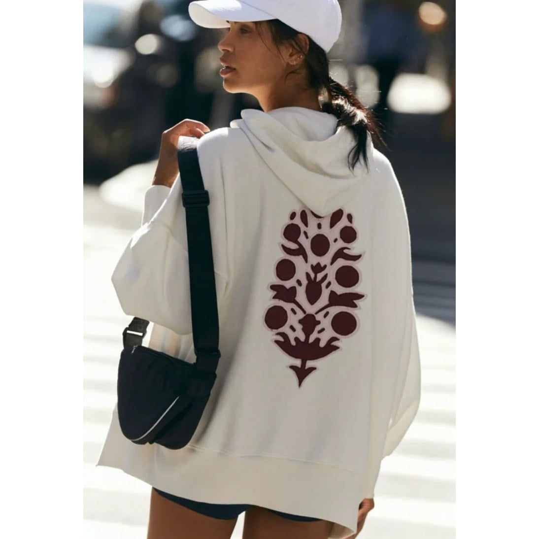 free people sprint to the finish embroidered hoddie - size XS