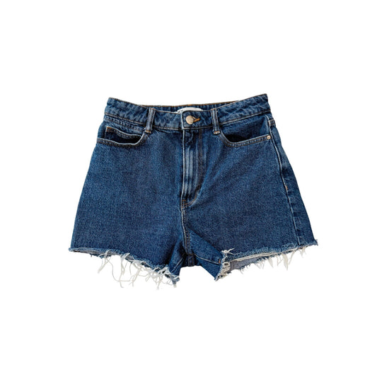 zara dark wash high rise shorts - size 4