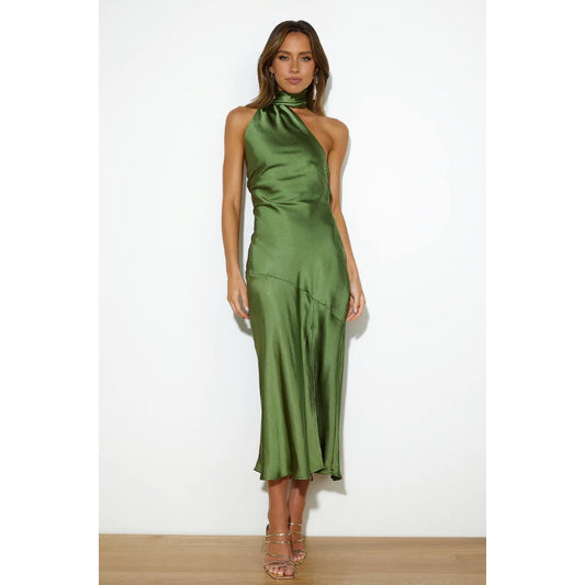 Hello Molly athenian satin maxi dress - size small