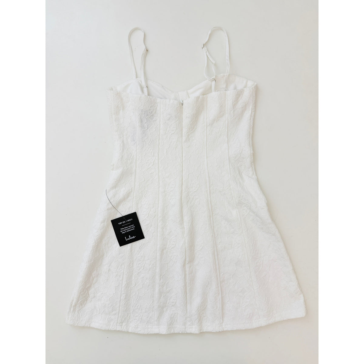 lulu's ivory lace bustier mini dress  - size small