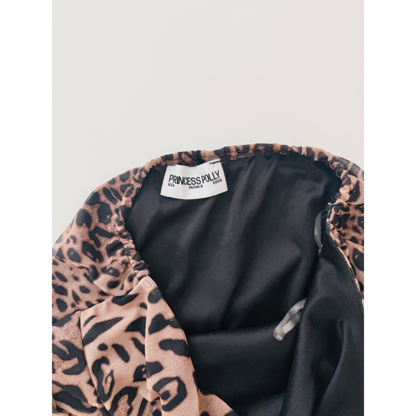 Princess polly animal print halter mini dress - size 4