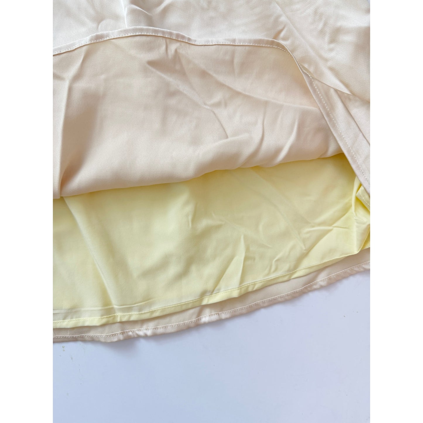 beginning boutique yellow satin mini dress  - size 4