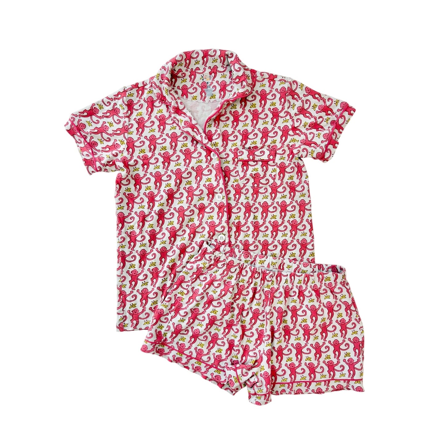 Roller rabbit pink monkey polo pj set - size XS