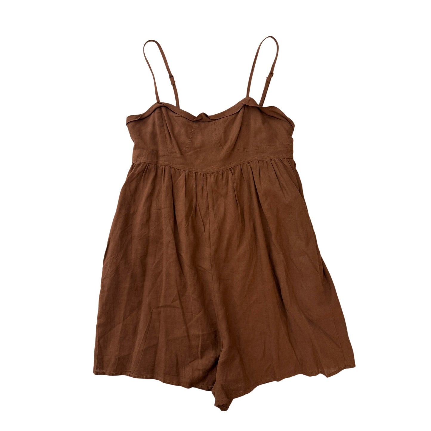 vici brown cami romper with pockets - size small