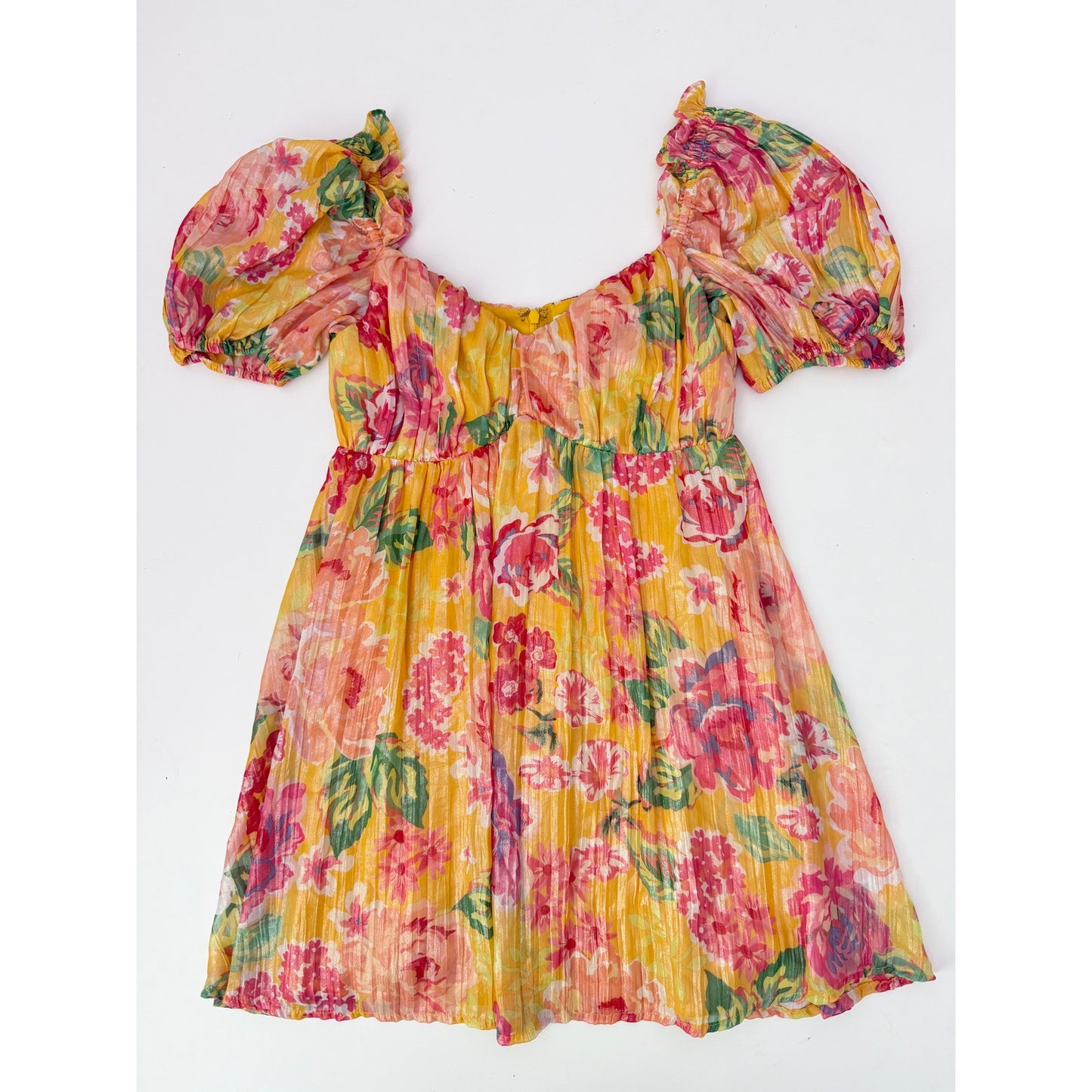 Lovers + Friends Floral Puff Sleeve Mini Dress - XS