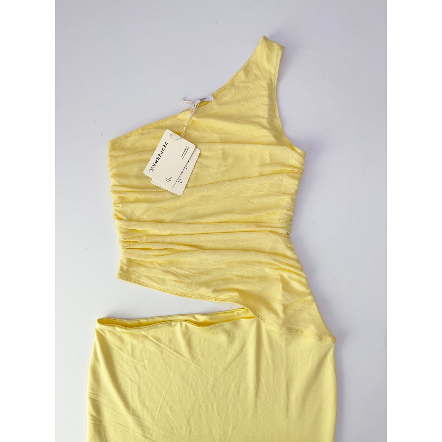 NEW! peppermayo yellow one shoulder maxi dress - size 4