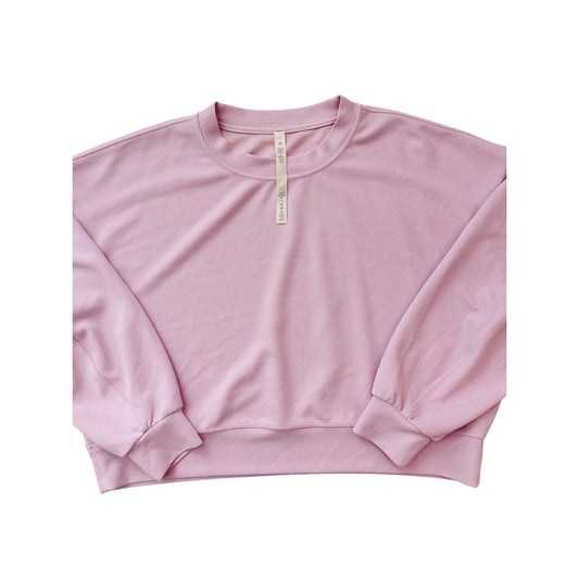 lululemon meadowsweet pink ribbed softstreme crewneck sweatshirt- size 12