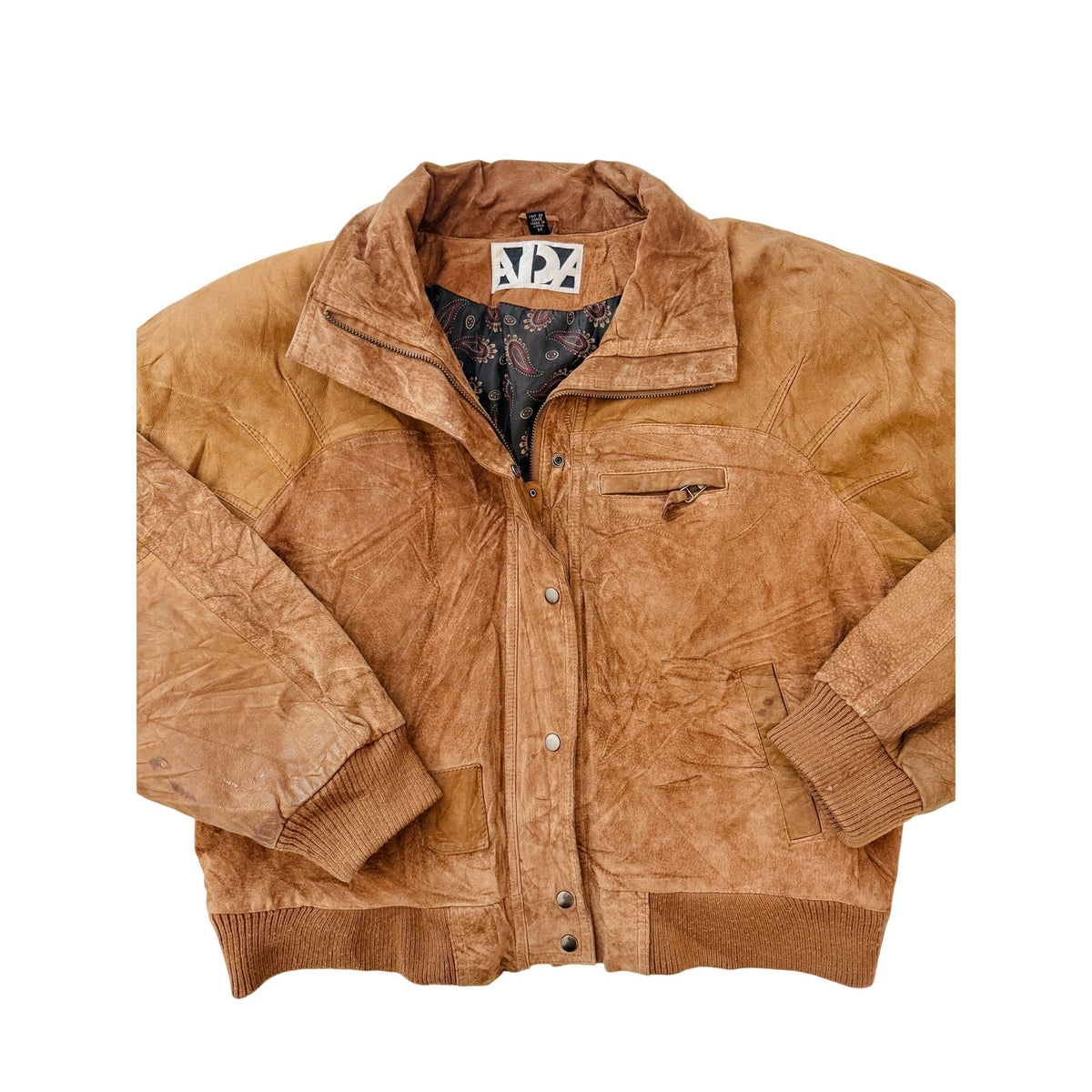Vitnage ADA brown leather bomber jacket - size medium