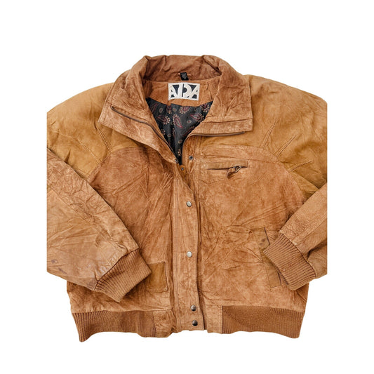 Vitnage ADA brown leather bomber jacket - size medium
