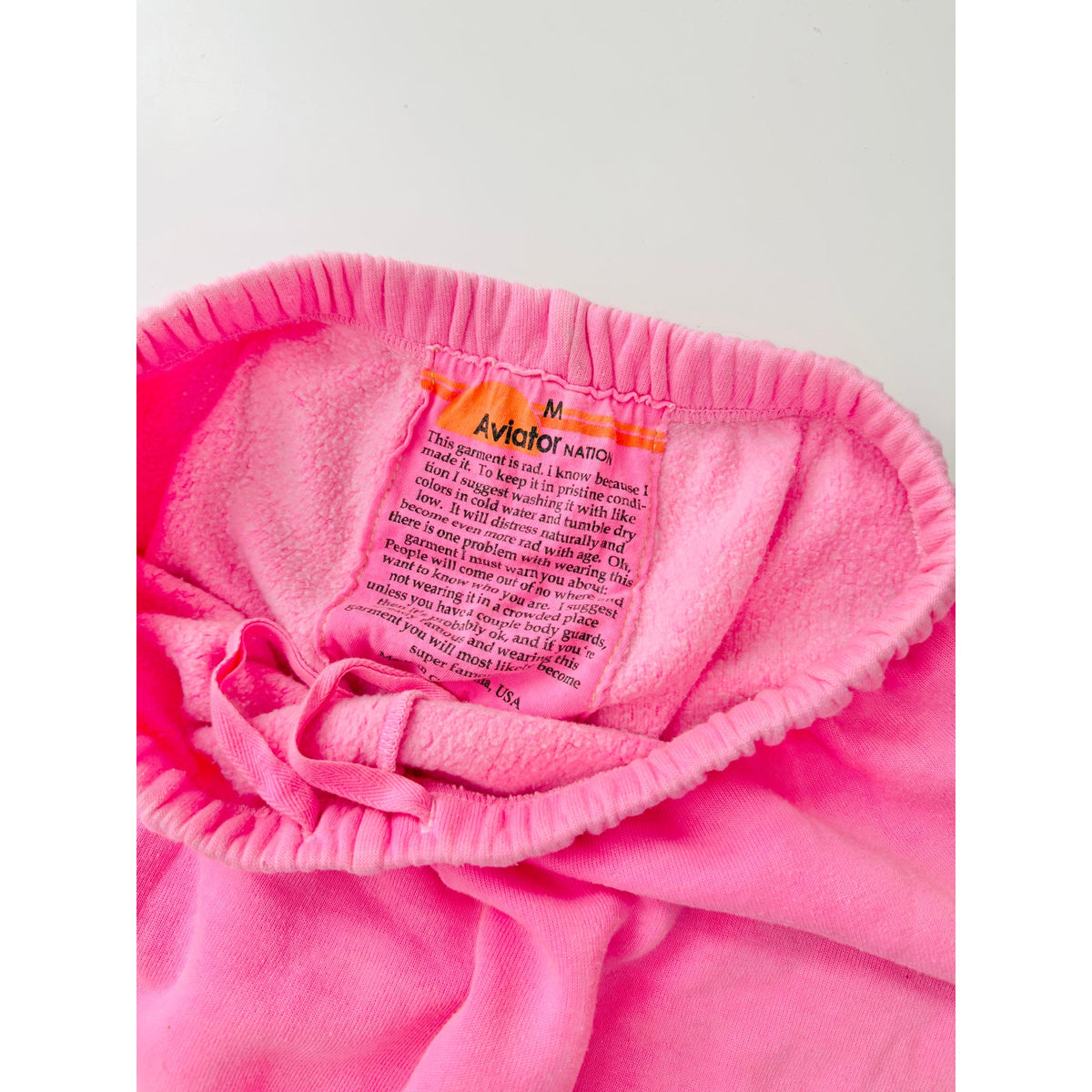 Aviator Nation pink bolt fade sweatpants - size medium