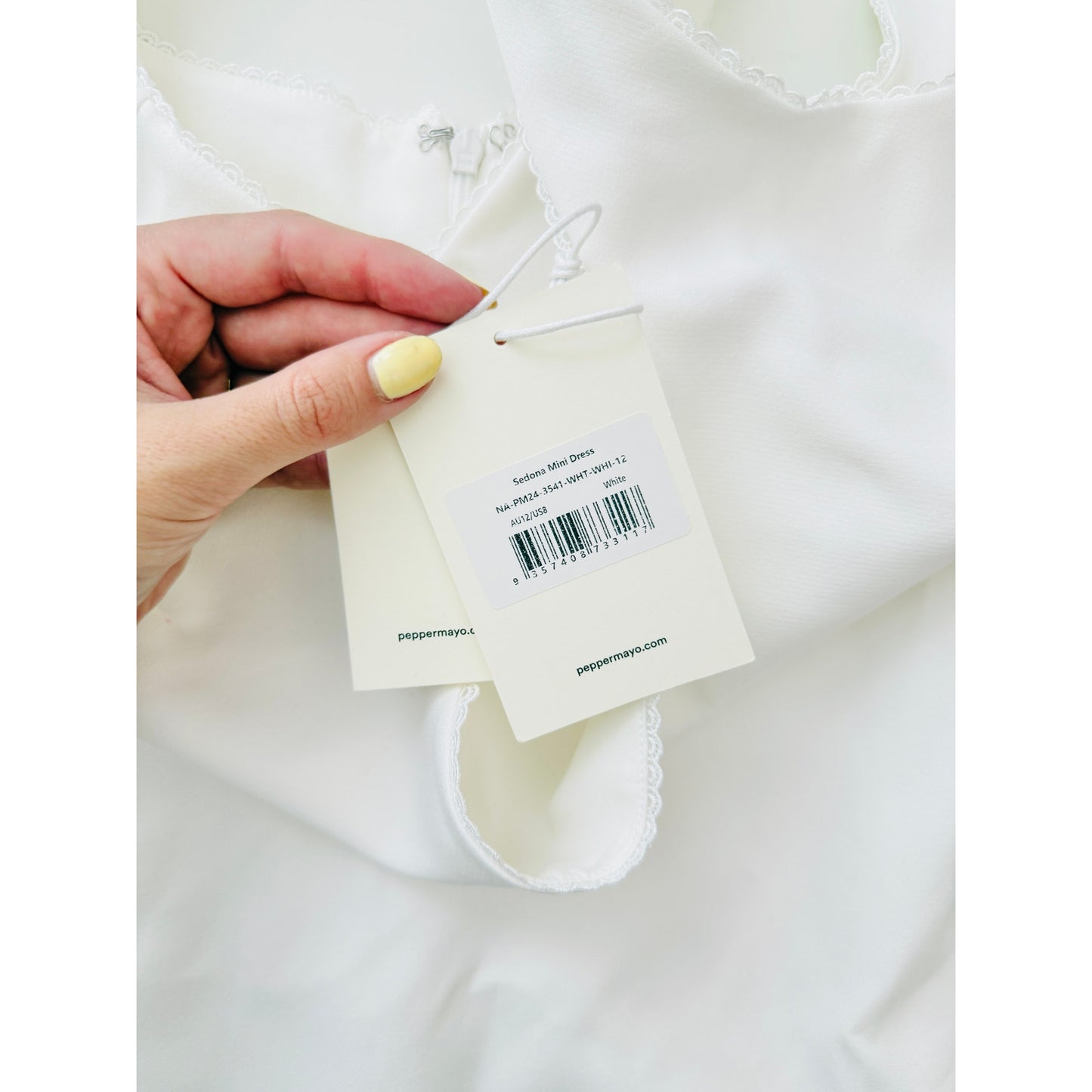 Peppermayo white sedona mini dress- size 8