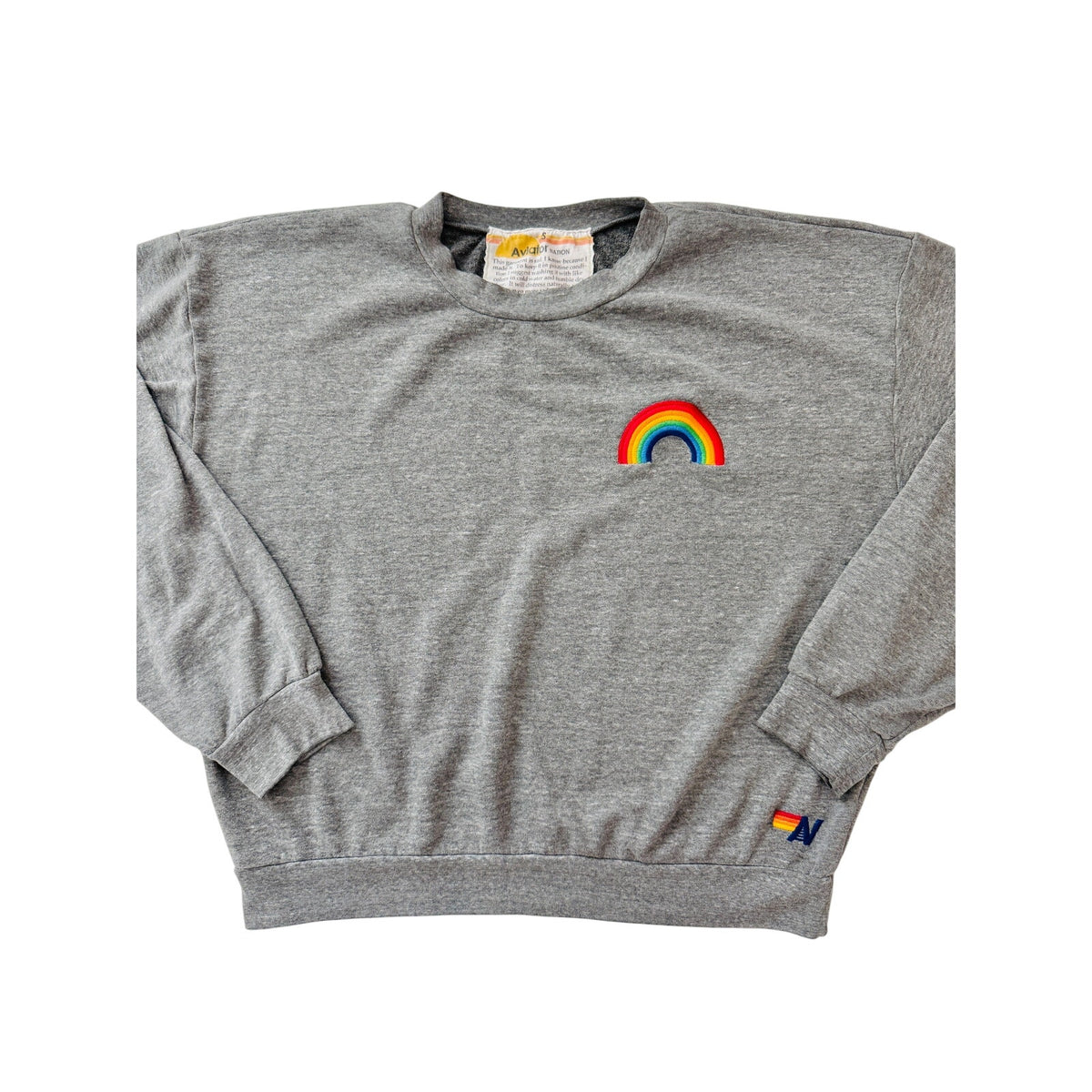 Aviator Nation heathered grey logo hoodie - size small