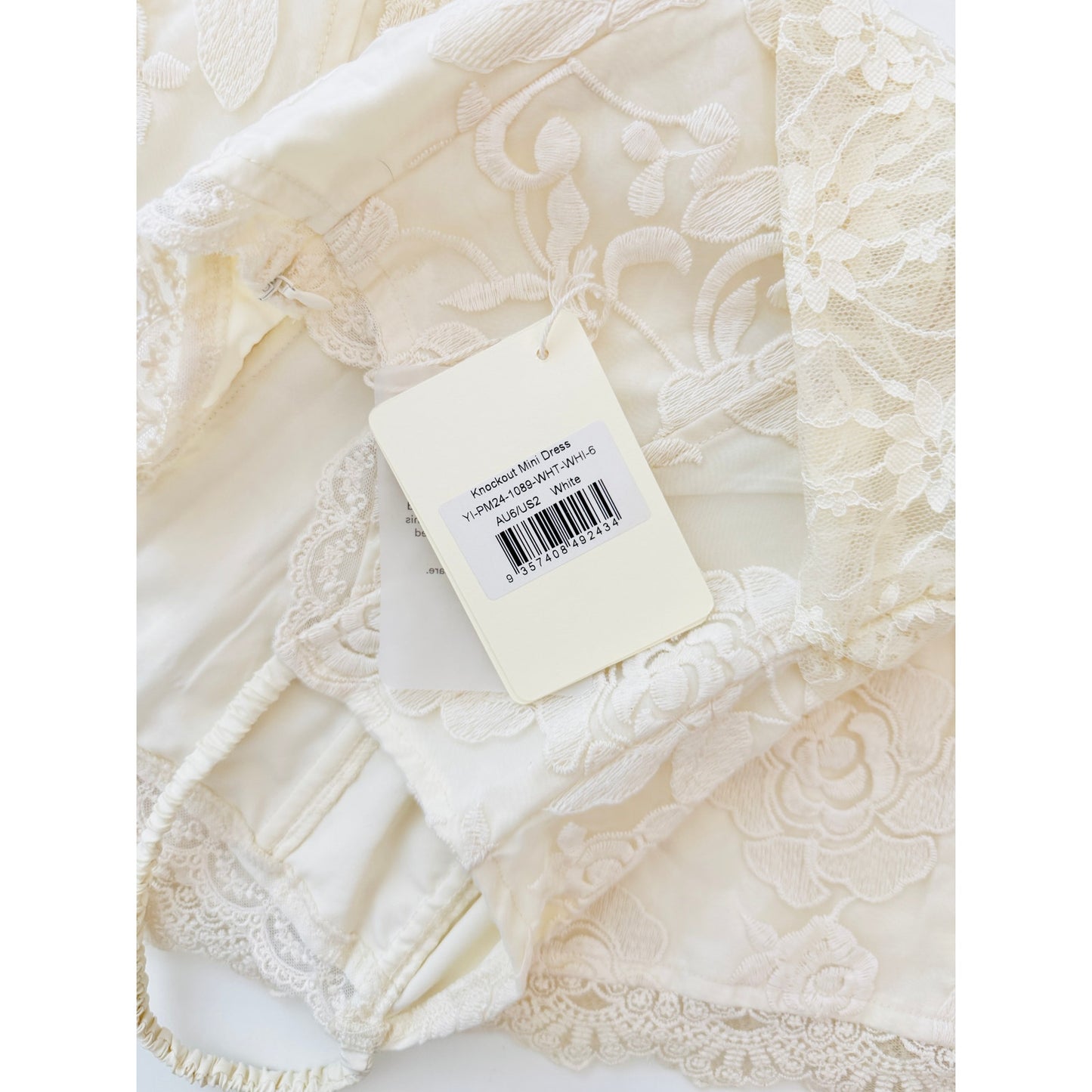 Peppermayo white lace knockout mini dress- size 2