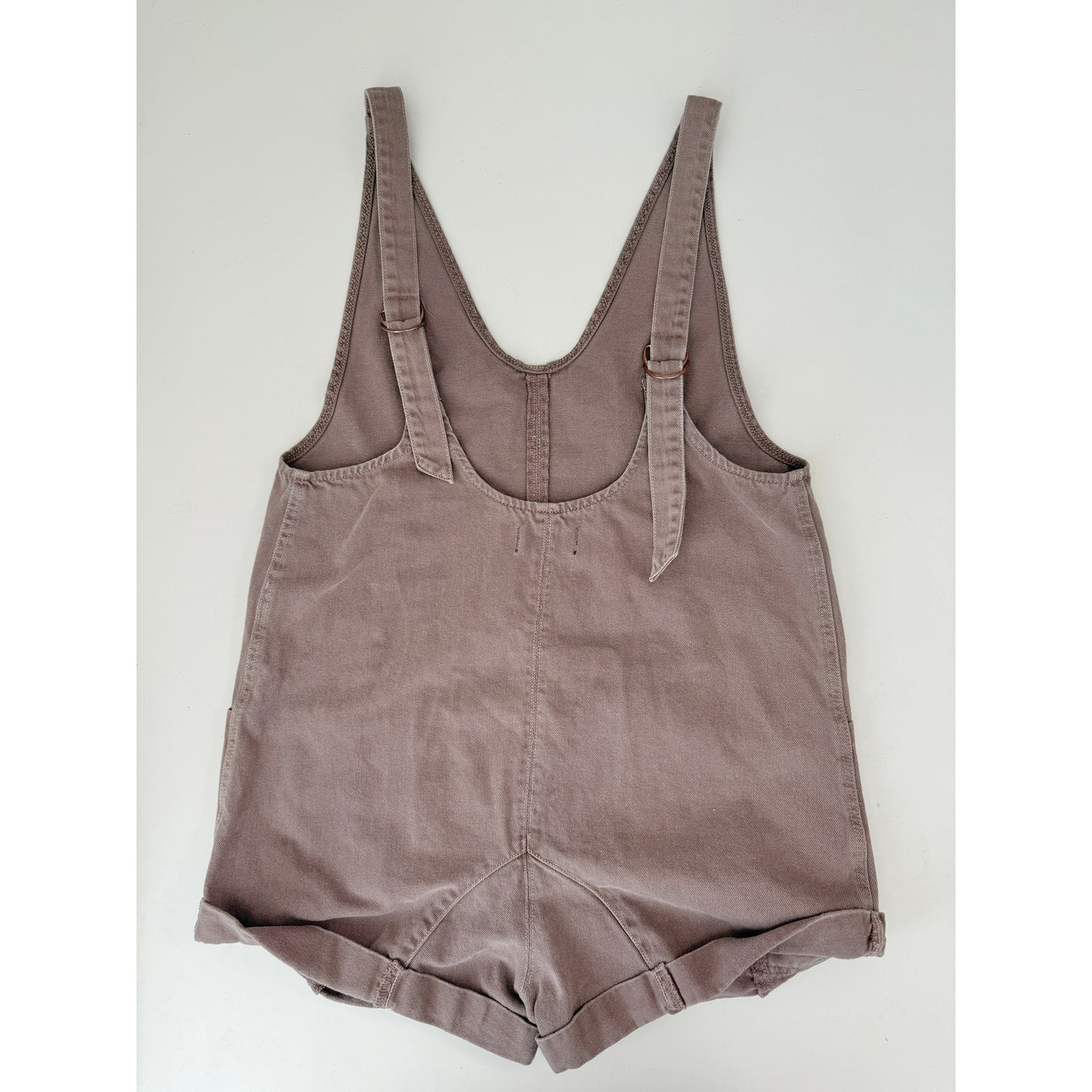 Free people brown high roller short overalls - size medium