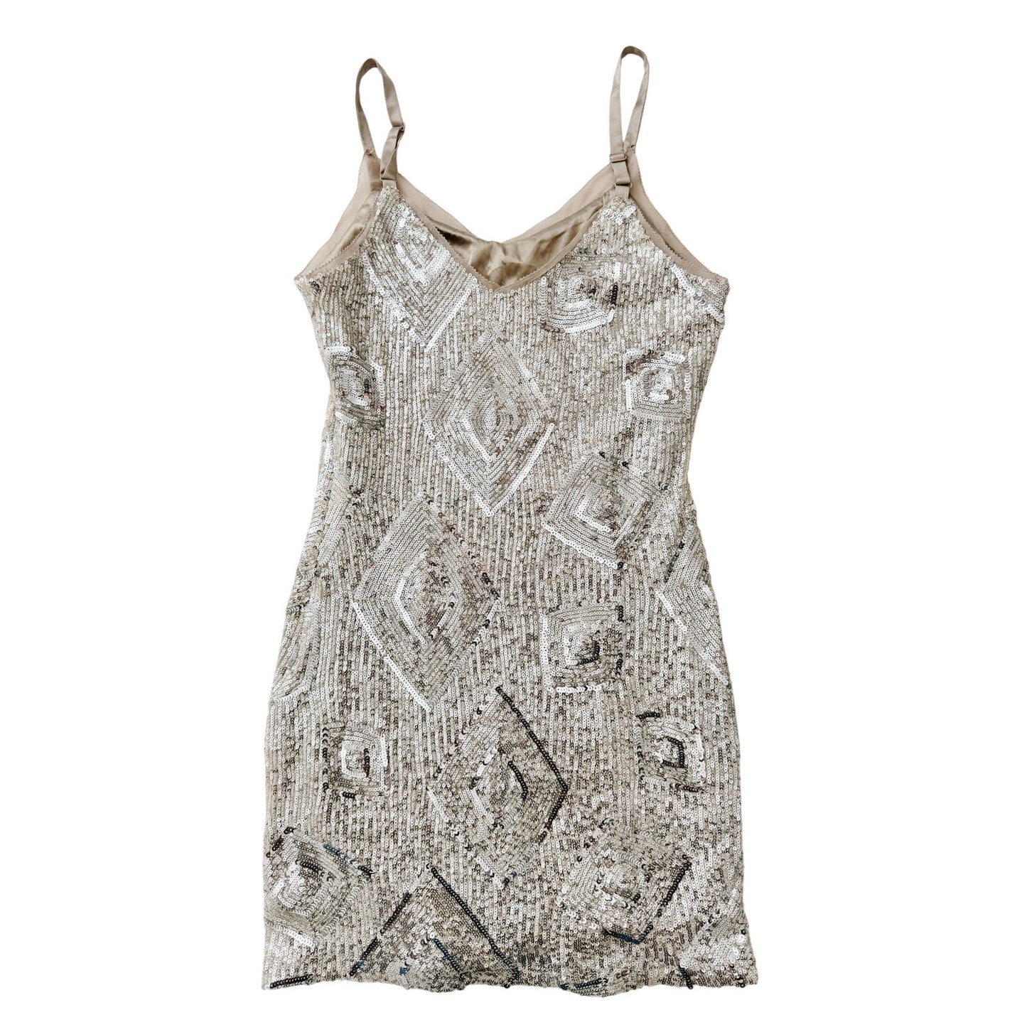 skies are blue silver sequin mini dres - size small