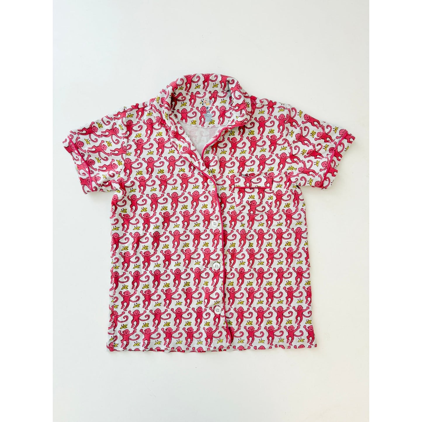 Roller rabbit pink monkey polo pj set - size XS