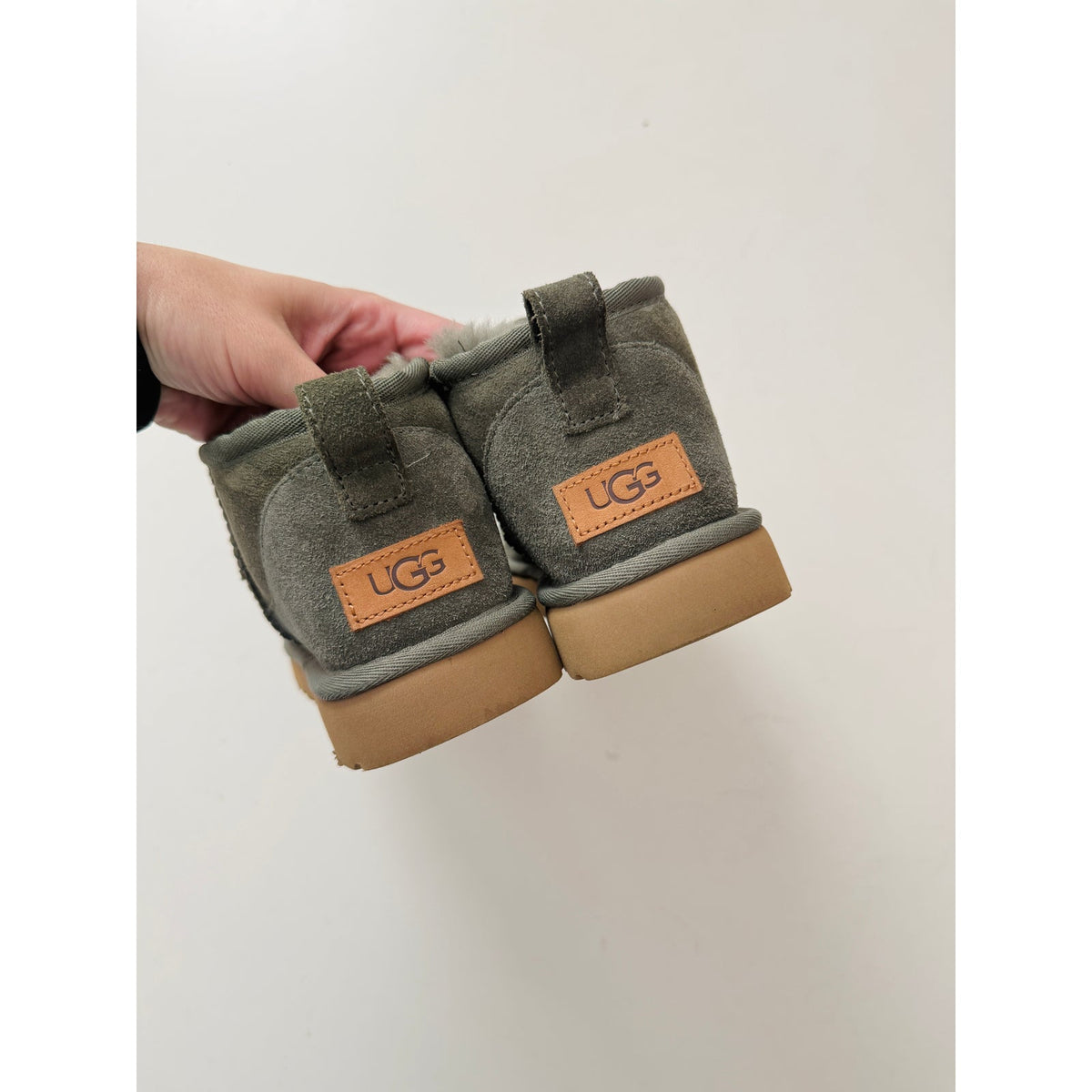 UGG green ultra mini boots - size women's 8