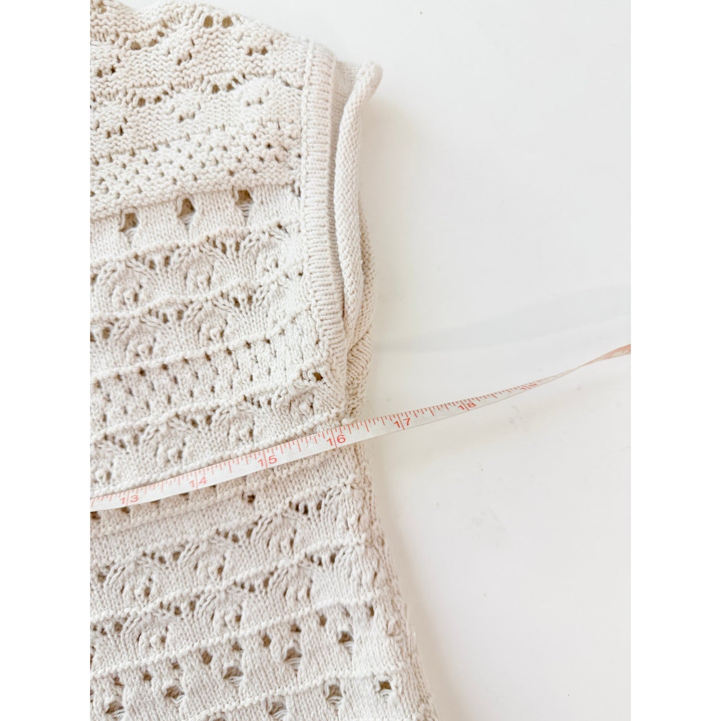 cochet knit button up short sleeve - size XS