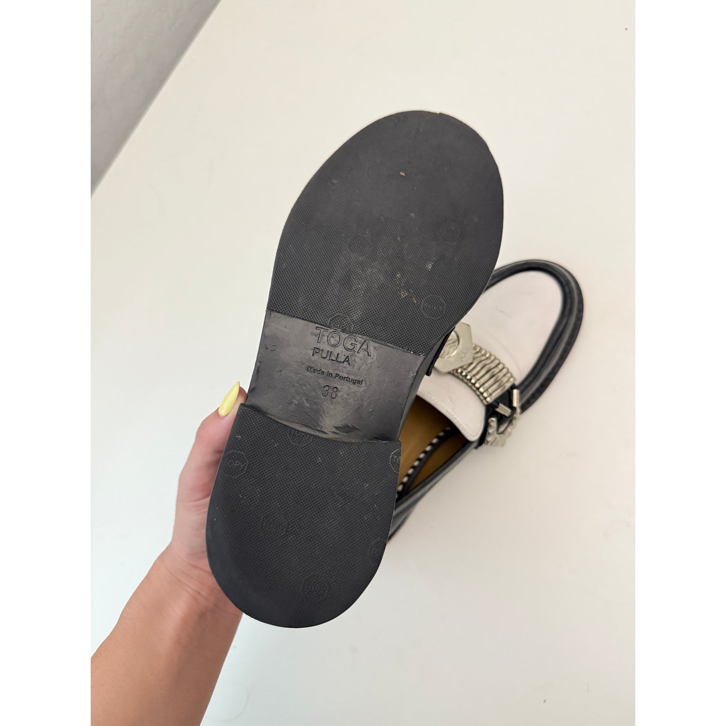 Toga Pulla leather loafers with silver buckles - size 38