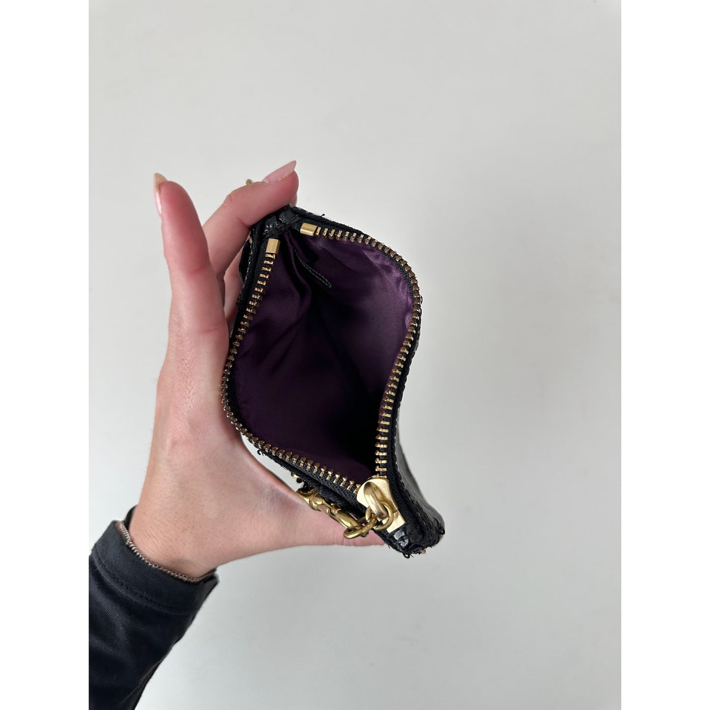 Coach poppy wristlet - black sequin