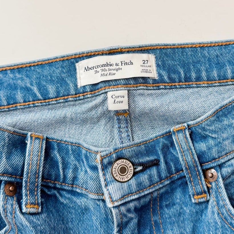 Abercrombie 90's straight mid rise - curve love 4/27 regular