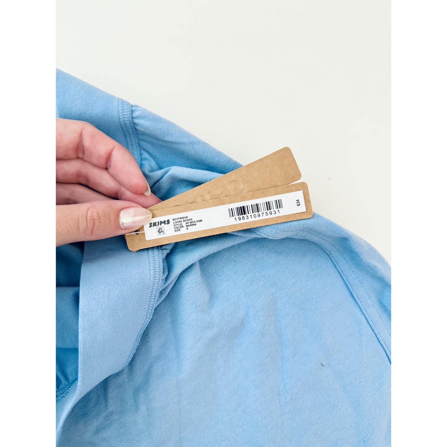 skims boyfriend loose boxer marina blue - size small