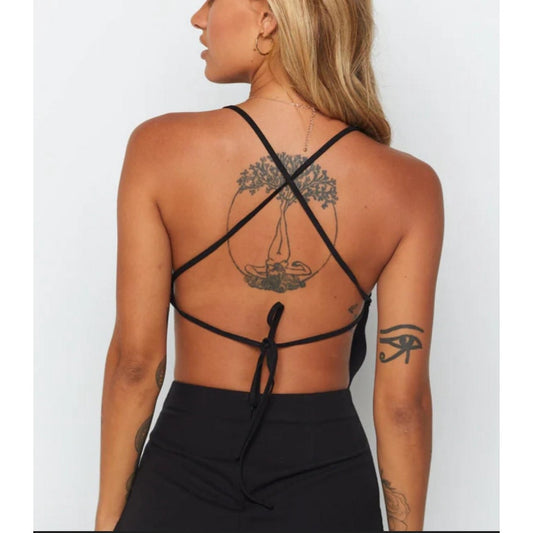 NWT beginning boutique black amara backless mini dress  - size 8