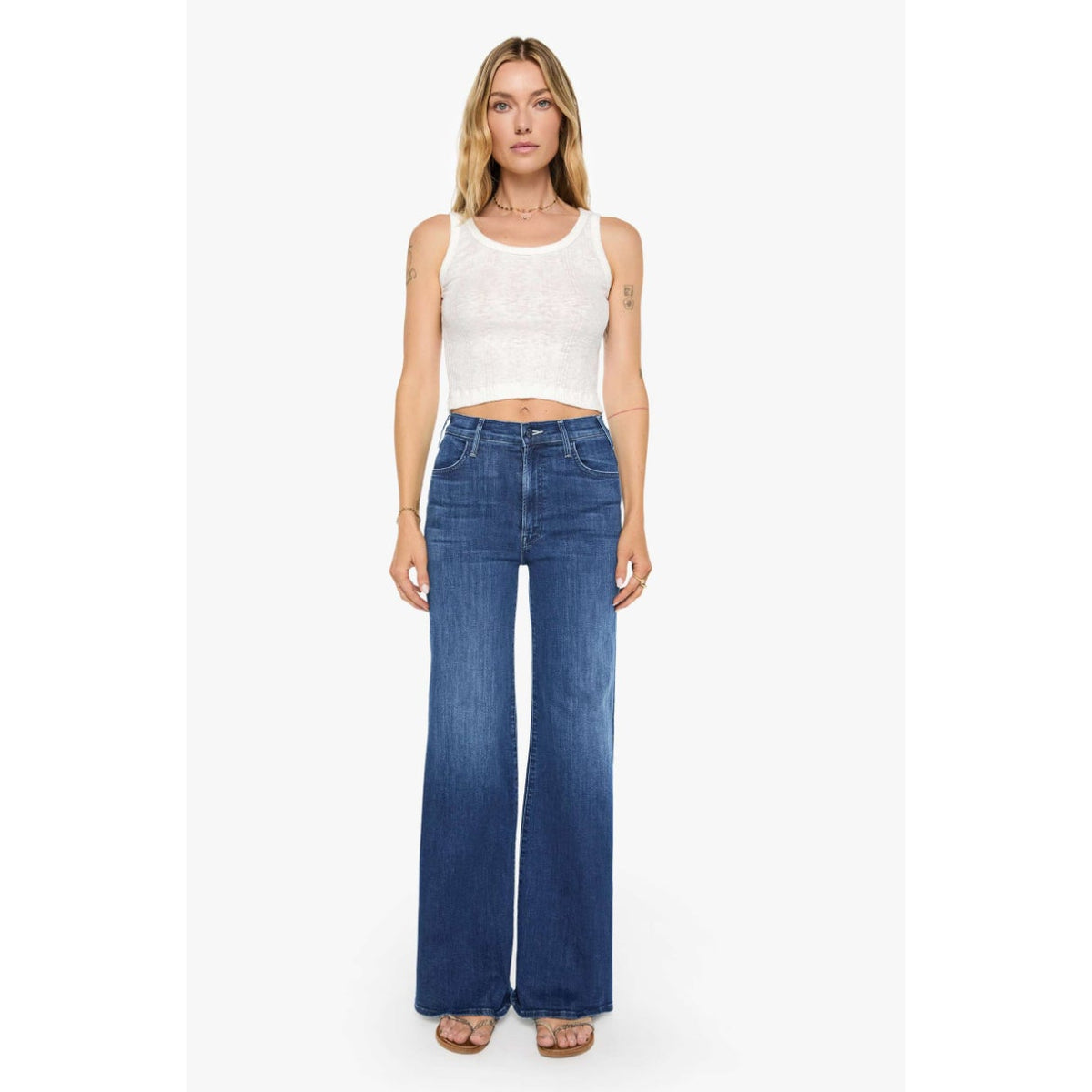 Mother hustler roller sneak jeans - size 28