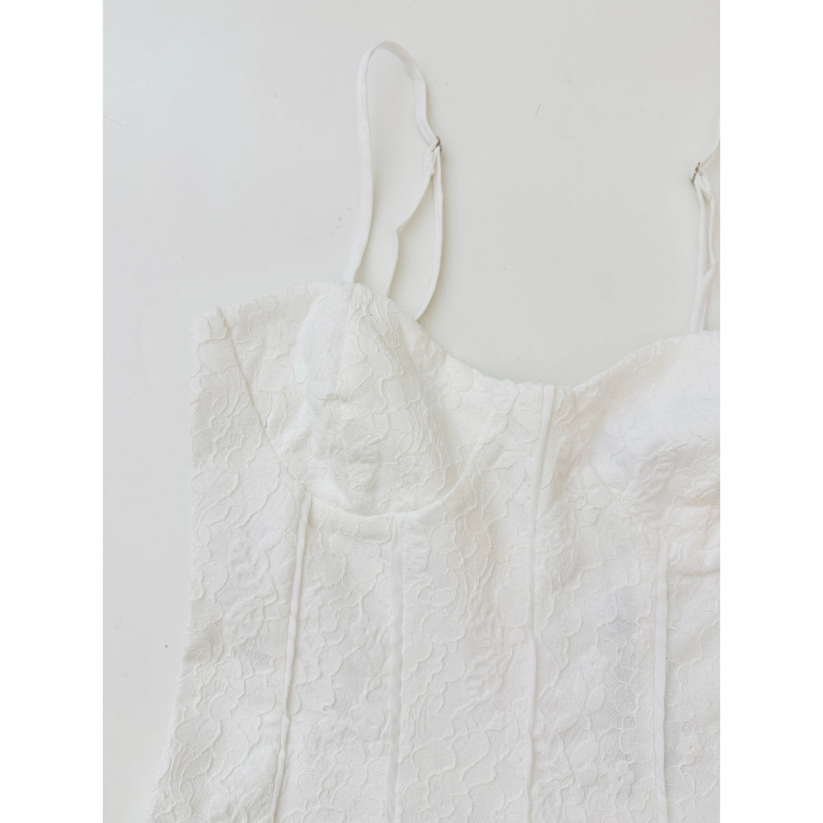 lulu's ivory lace bustier mini dress  - size small