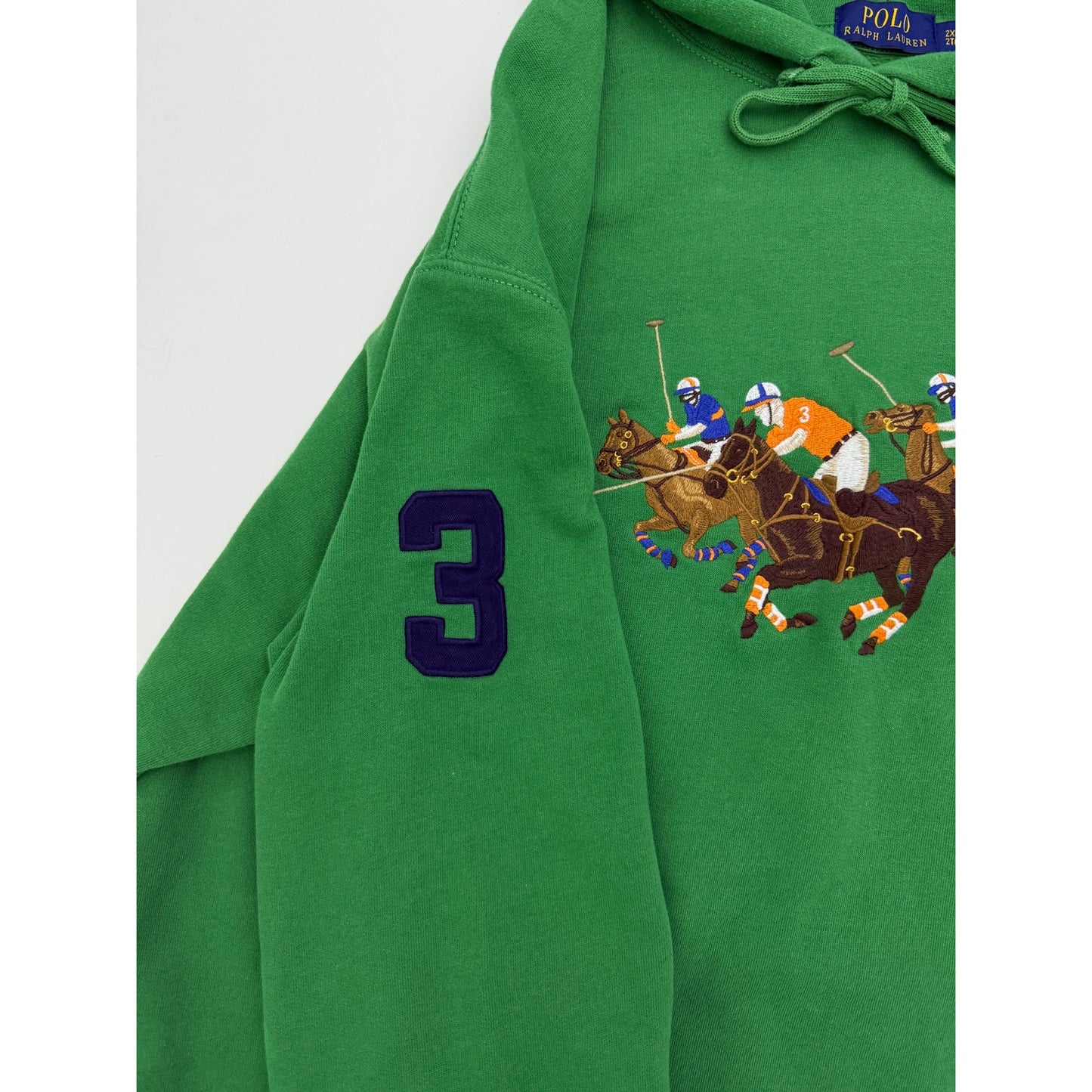 Polo Ralph Lauren green triple pony fleece hoodie - size 2X