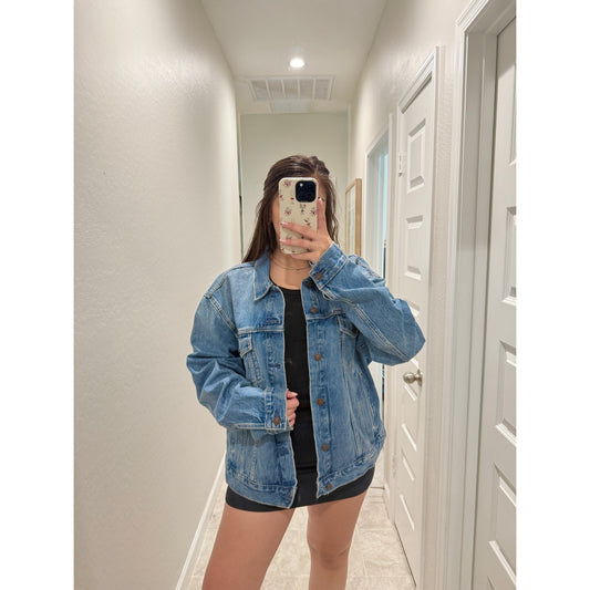 new calvin klein denim trucker jacket - size 2X