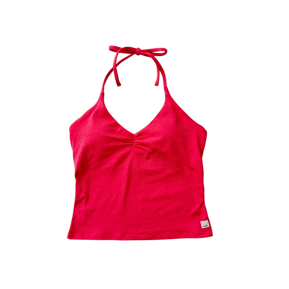 Vuori halo halter ruched tank top - size small