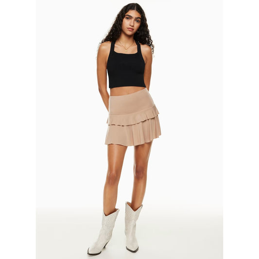 aritzia wilfred cayenne black knit crop top - size small