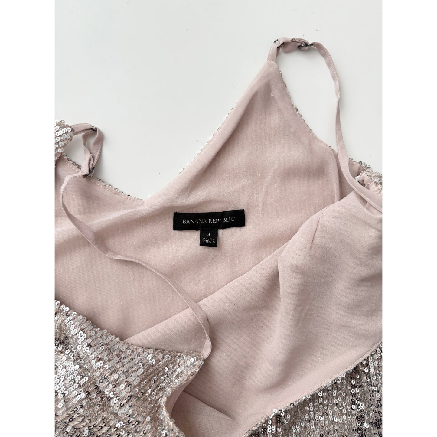 Banana Republic silver sequin mini dress - size 4