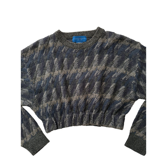 Vintage reworked cropped knit sweater - size medium