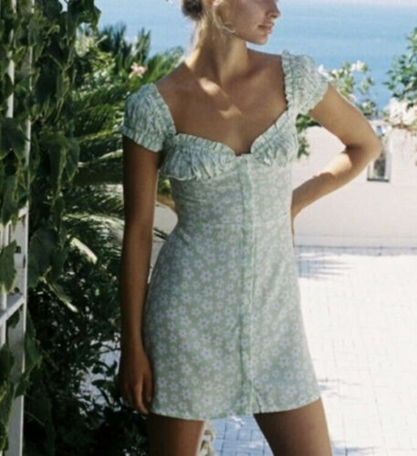 With Jean mint green isabella floral mini dress (size XS)